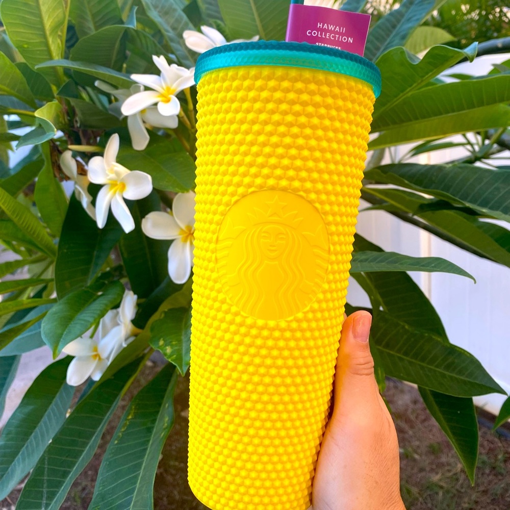 Studded Pineapple yellow Tumbler 24ozDouble Wall Starbucks Hawaii collection